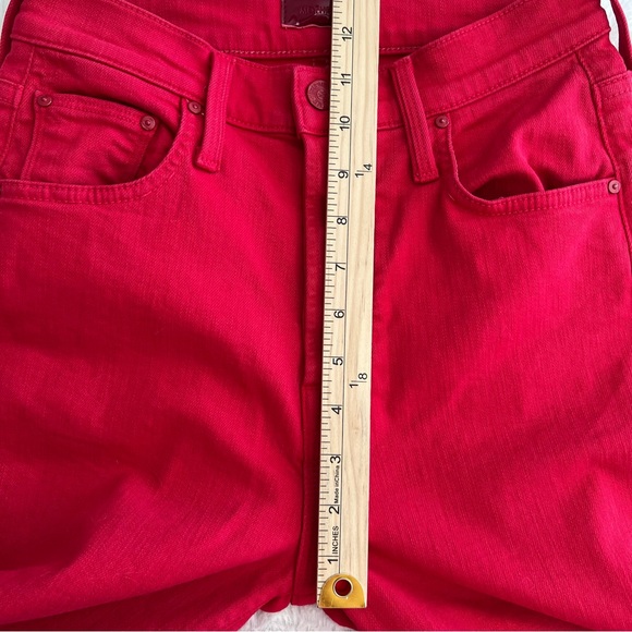 MOTHER High Rise Rambler Ankle Ribbon Red Jeans Women’s 25 1667-763 - Picture 14 of 16